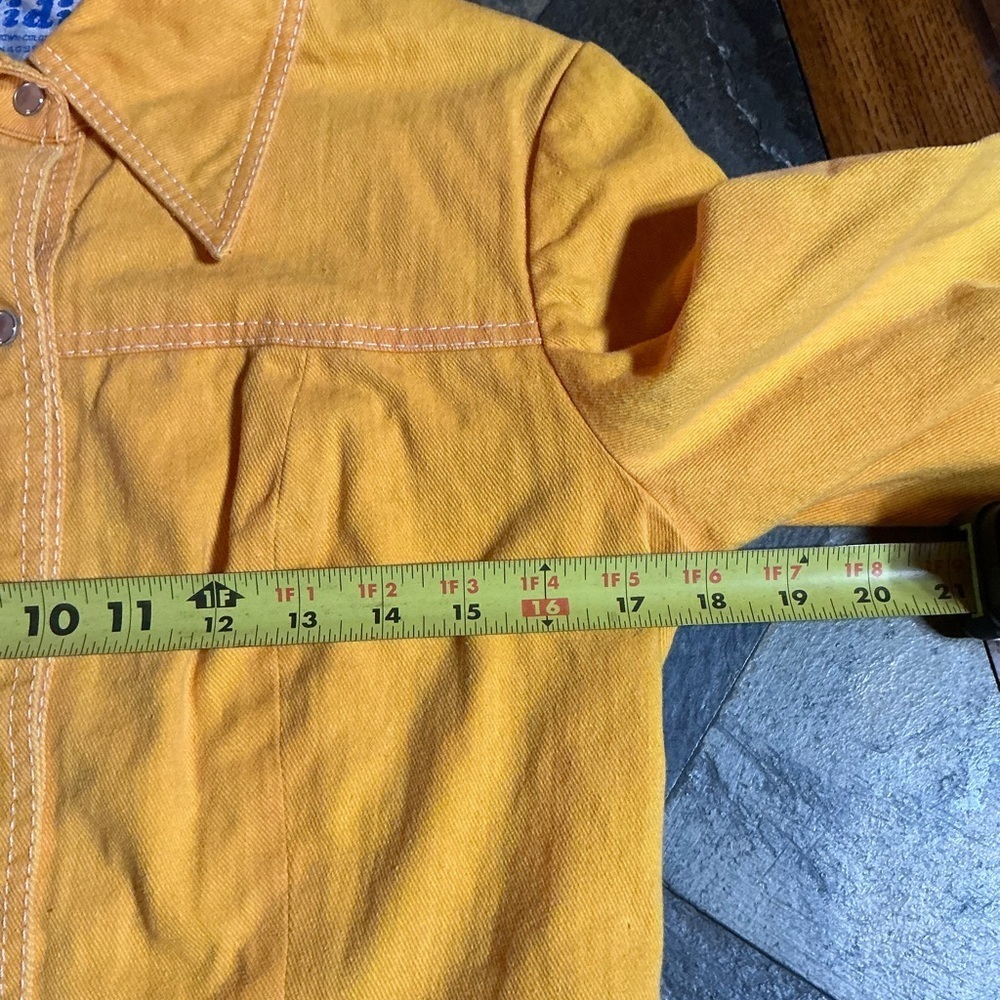 Vintage 1970’s Dotti Didit Festival Butterfly Embroidered Yellow Denim Jacket - Picture 10 of 13